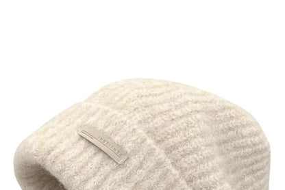 Plain Fuzzy Beanie Knit