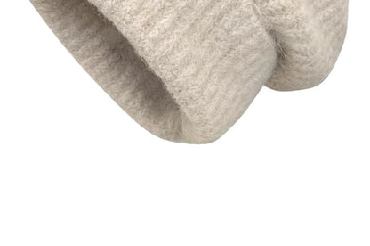 Plain Fuzzy Beanie Knit