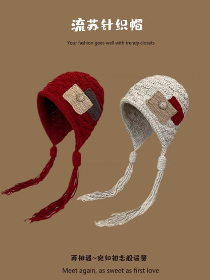 Color Tassel Beanie Block