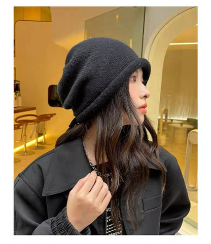 Plain Beanie Bowknot