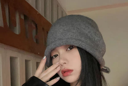Plain Beanie Bowknot