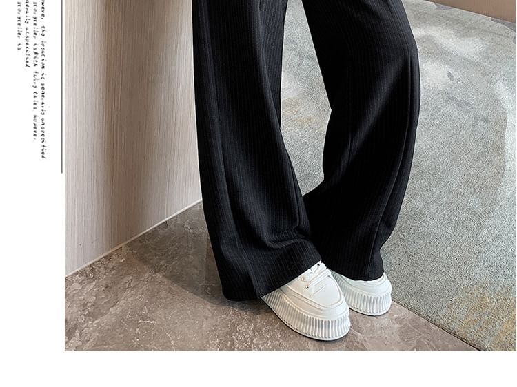 High Waist Striped Wide Leg Suit Pants