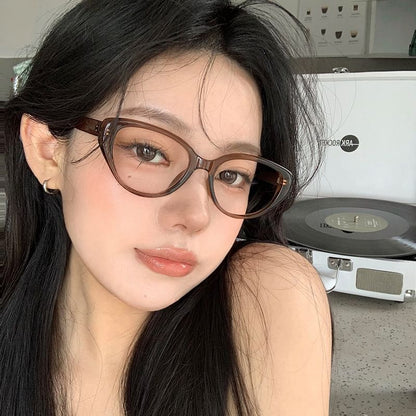 Eye Blocking Light Blue Cat Glasses