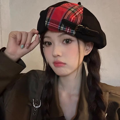 Beret Plaid Panel