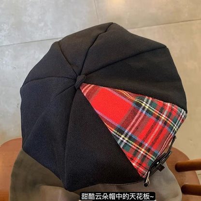 Beret Plaid Panel