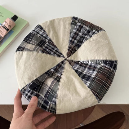 Panel Beret Plaid