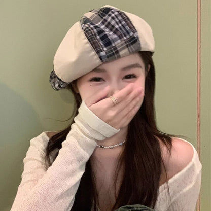 Panel Beret Plaid