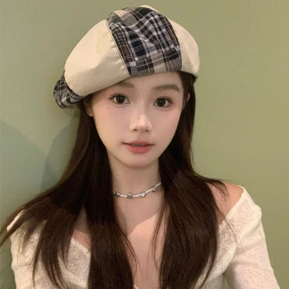 Panel Beret Plaid