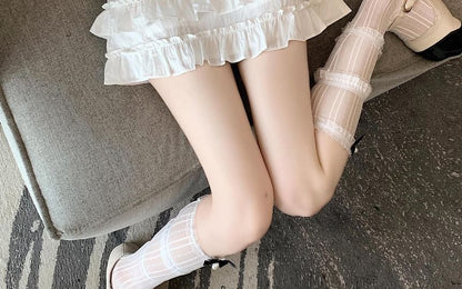 High Tiered Mini Bow Skirt Rise A-Line