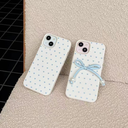 Heart Phone Case / Bow Faux Leather Adhesive Decoration / Set