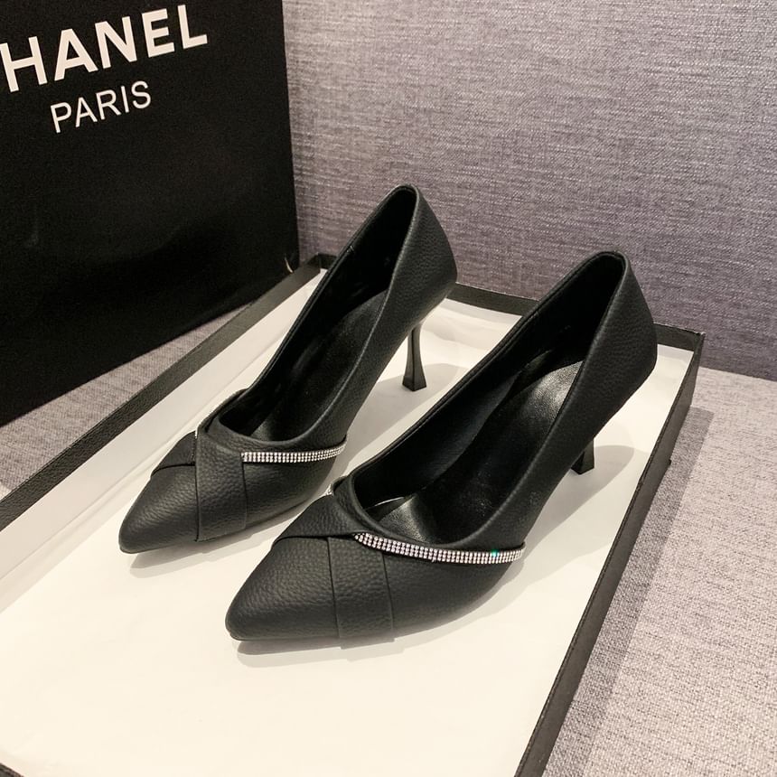 Rhinestone Heel High Pumps