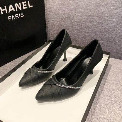 Rhinestone Heel High Pumps