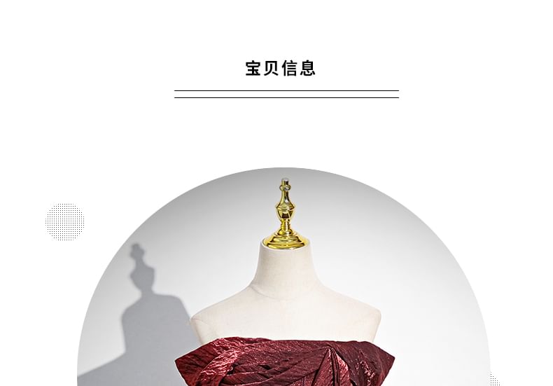 Robe de soirée moulante asymétrique à épaules dénudées et fente nouée