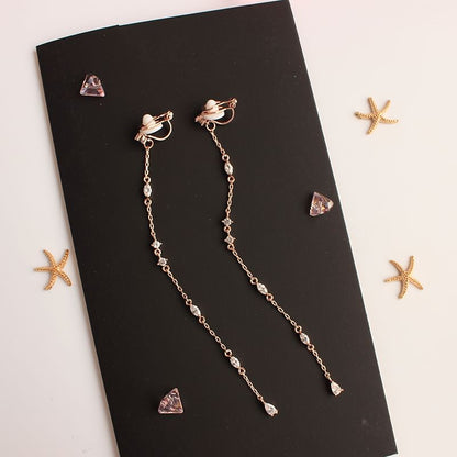 Threader Earring Alloy Rhinestone