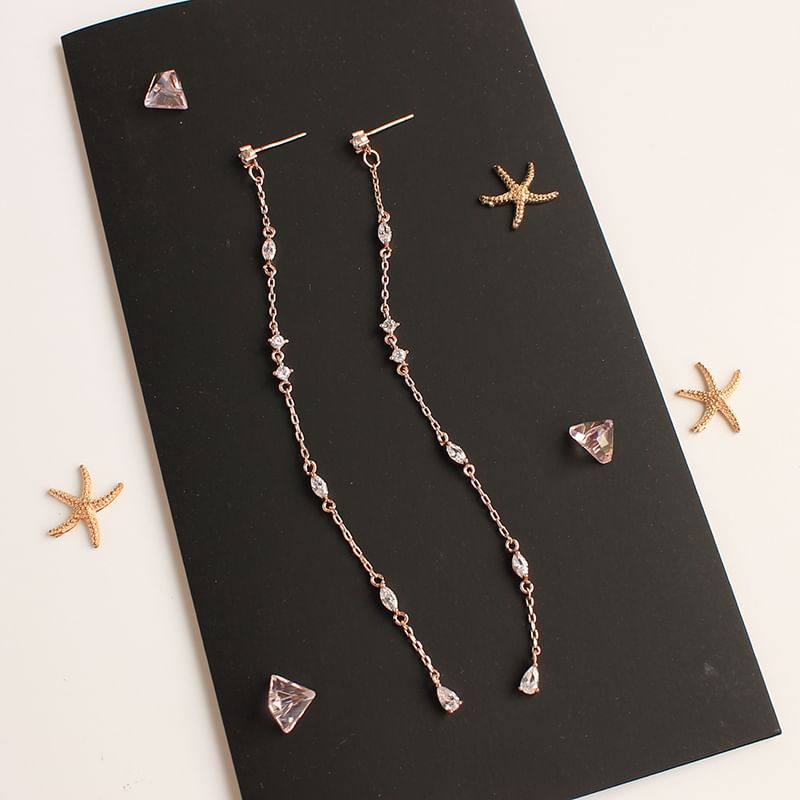 Threader Earring Alloy Rhinestone