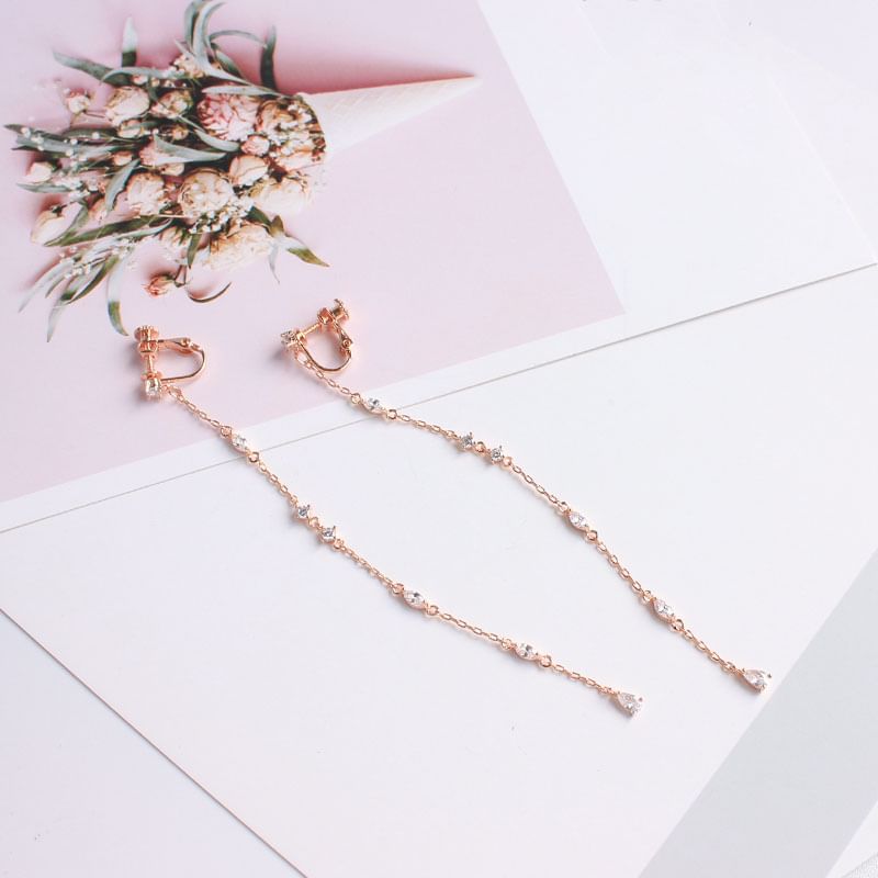 Threader Earring Alloy Rhinestone