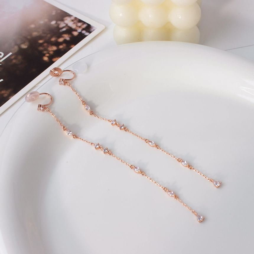 Threader Earring Alloy Rhinestone