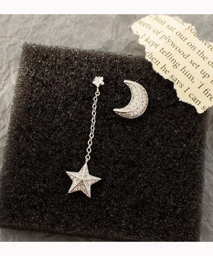 Dangle Earring Star Asymmetrical Alloy Moon