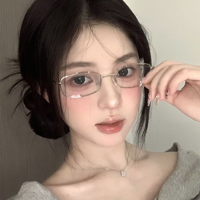 Metal Light Eyeglasses Blue Frame Blocking