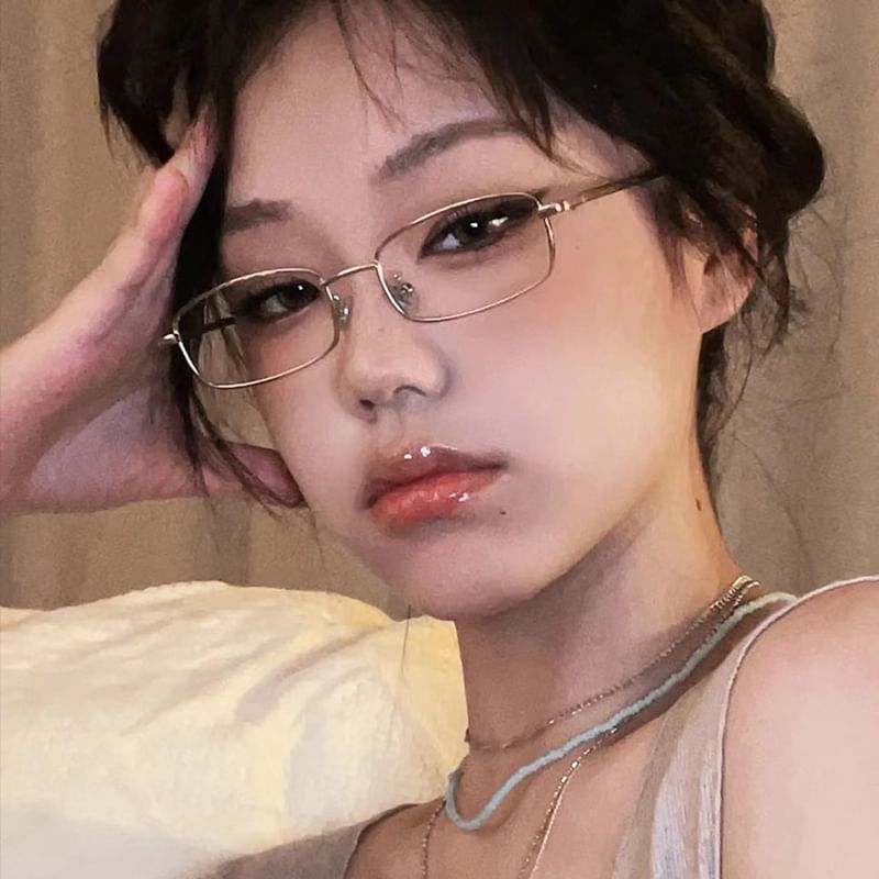 Metal Light Eyeglasses Blue Frame Blocking