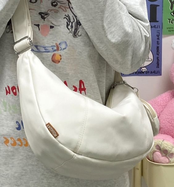 With Coin Pouch Zipper Crossbody Plain Purse