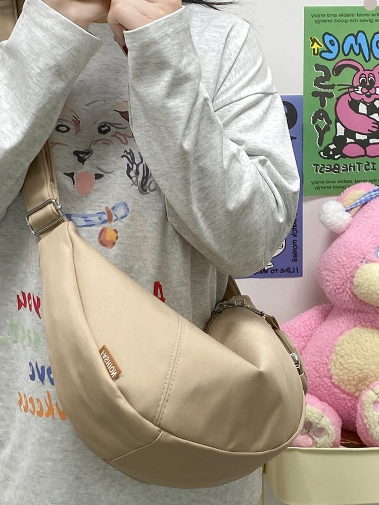 With Coin Pouch Zipper Crossbody Plain Purse