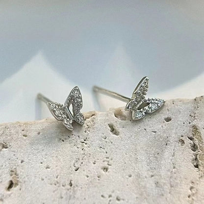 925 Sterling Silver Butterfly Stud Earring