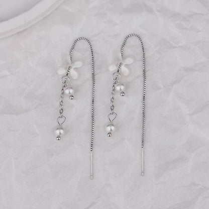 925 Sterling Silver Faux Pearl Drop Earring