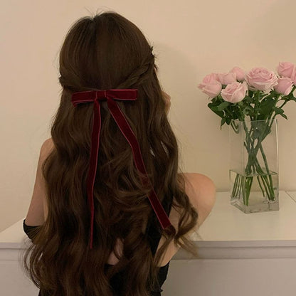 Velvet Bow Hair Clip