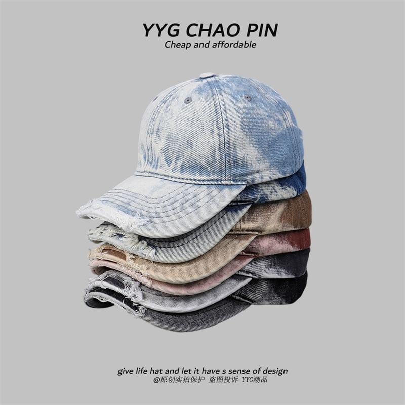 Cap Baseball Dye Distressed Tie