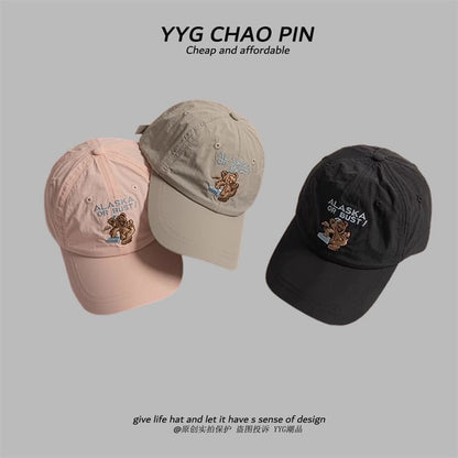 Embroidered Bear Baseball Cap