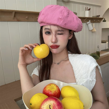 Distressed Beret Plain