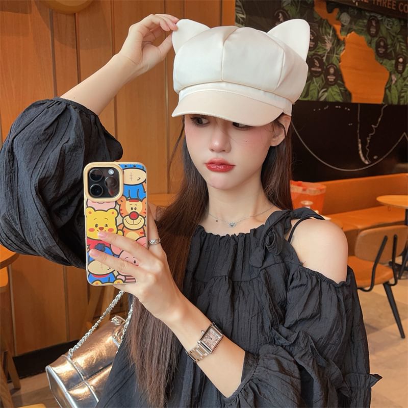 Ear Cat Newsboy Cap