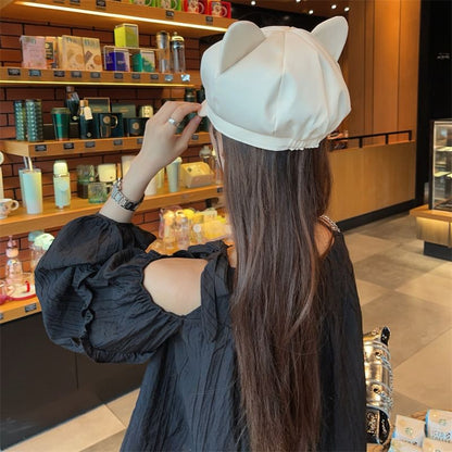 Ear Cat Newsboy Cap