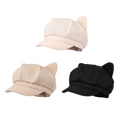 Ear Cat Newsboy Cap