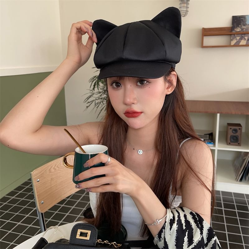 Ear Cat Newsboy Cap