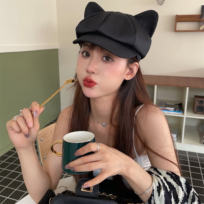 Ear Cat Newsboy Cap
