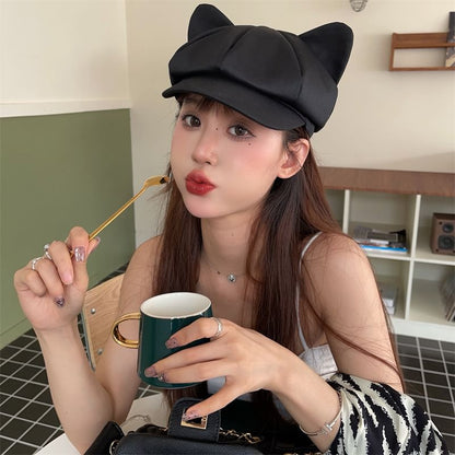 Ear Cat Newsboy Cap