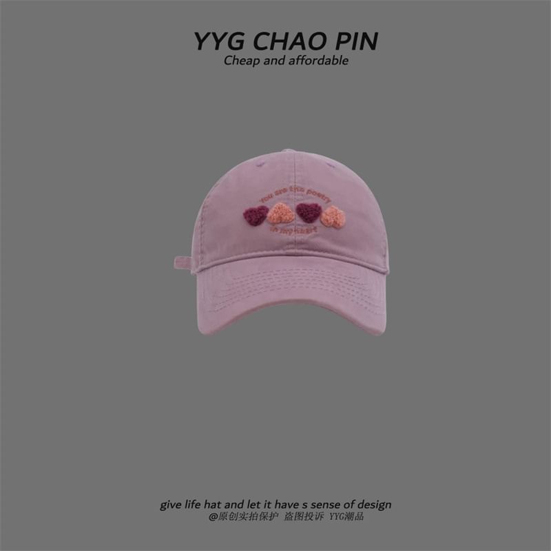 Heart Cap Baseball Embroidered
