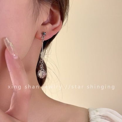 Faux Earring Alloy Gemstone Star Dangle
