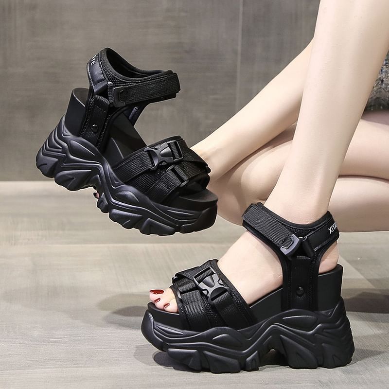 Wedge Buckled Platform Sandals