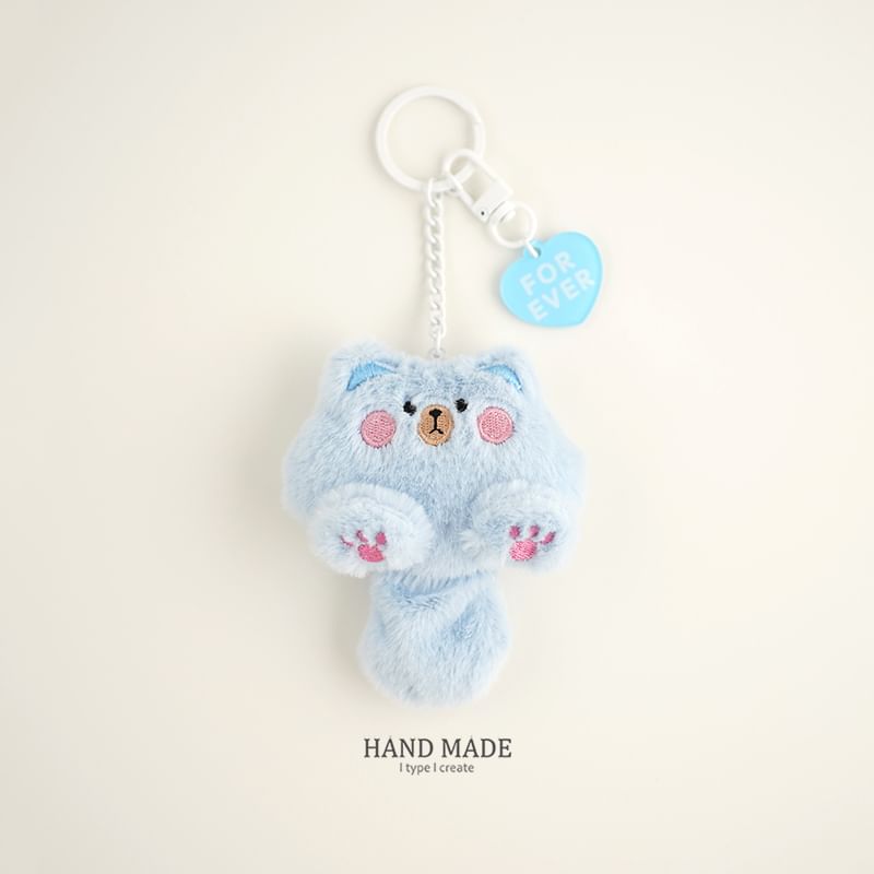 Cat Chenille Key Chain / Bag Charm