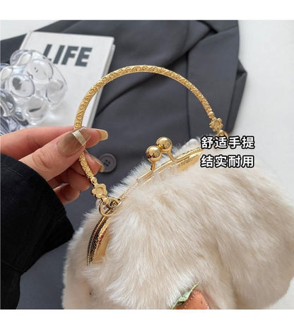 Bag Strap Crossbody Beaded Fluffy Rabbit