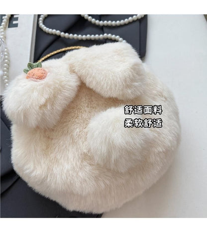 Bag Strap Crossbody Beaded Fluffy Rabbit