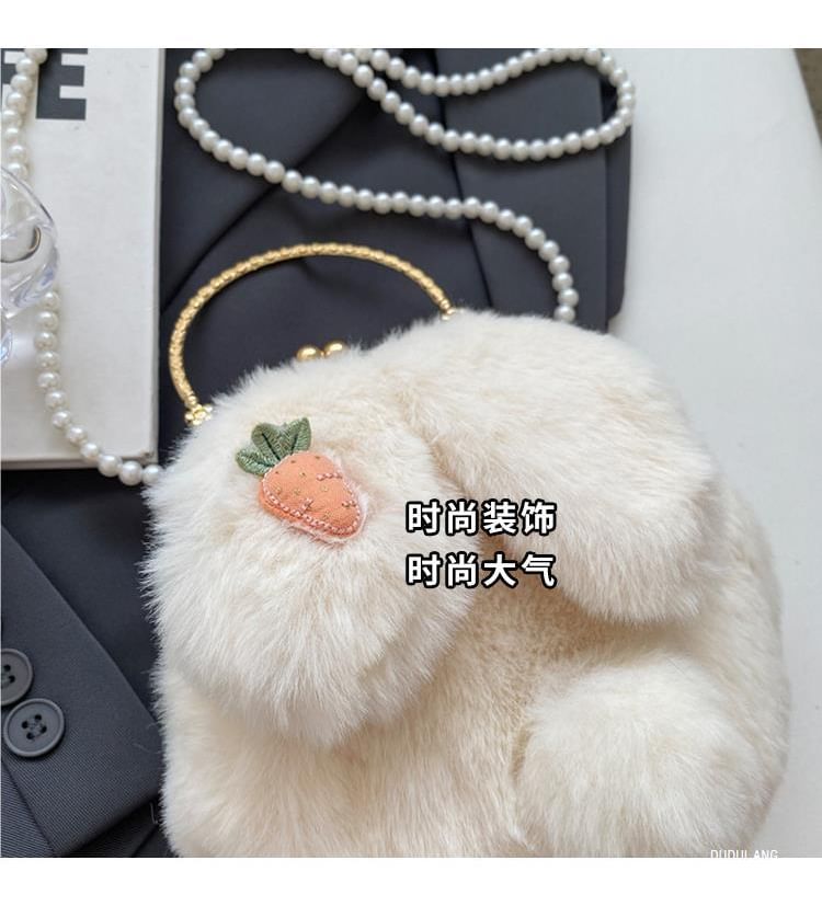 Bag Strap Crossbody Beaded Fluffy Rabbit