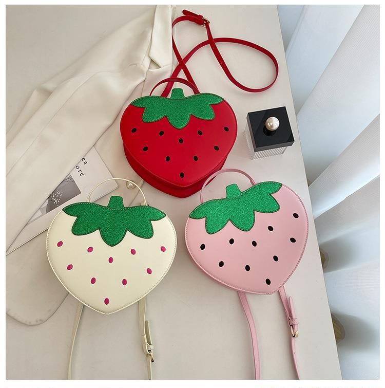 Bag Crossbody Faux Leather Strawberry