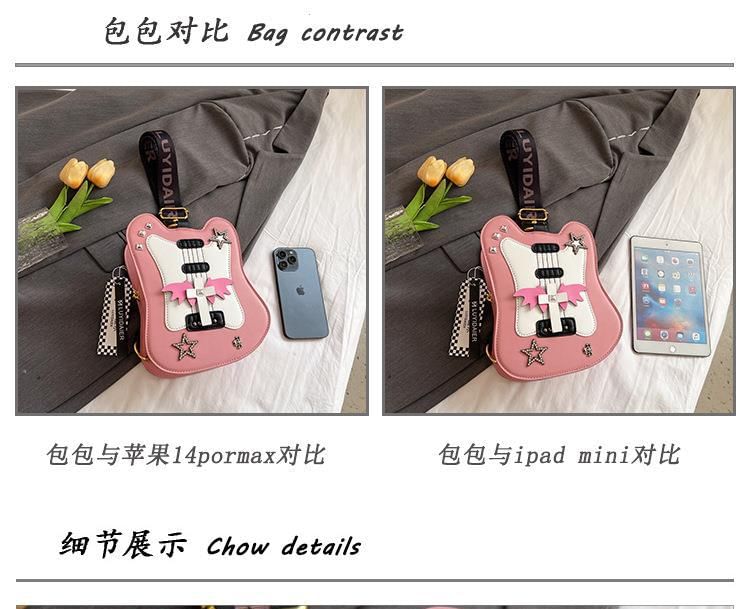 Applique Crossbody Studded Bag Violin Star