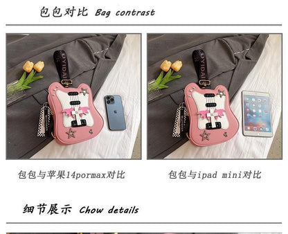 Applique Crossbody Studded Bag Violin Star