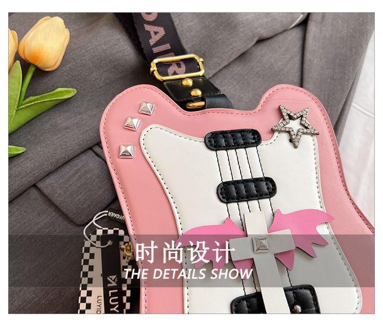 Applique Crossbody Studded Bag Violin Star
