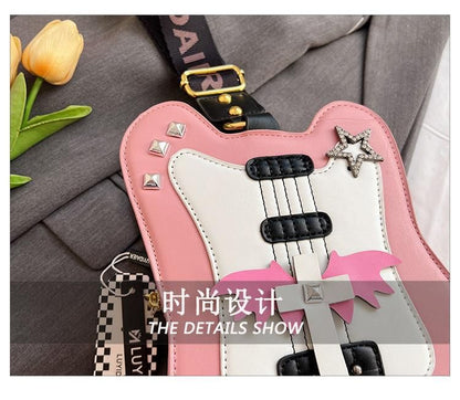 Applique Crossbody Studded Bag Violin Star